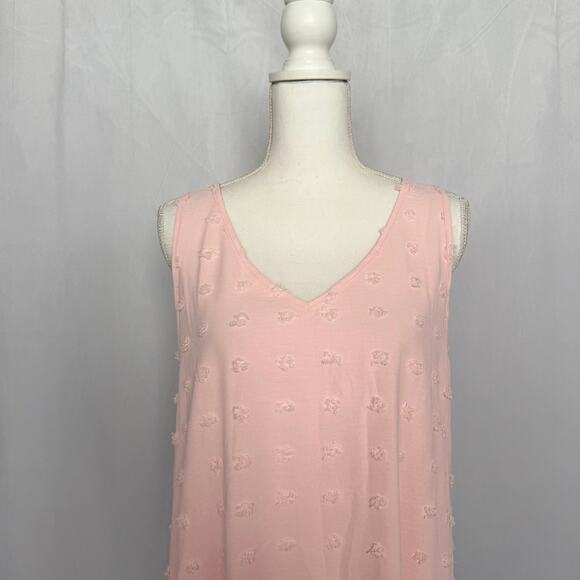 Aimage Light Pink Textured Dot Sleeveless Dress With Pockets M - Picture 2 of 6